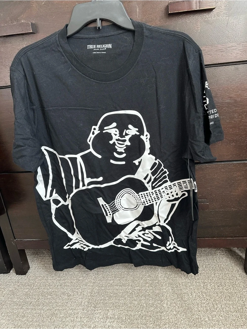 NWT TRUE RELIGION Men's Short Sleeve Buddha Crew Neck Tee Size L. MSRP $59